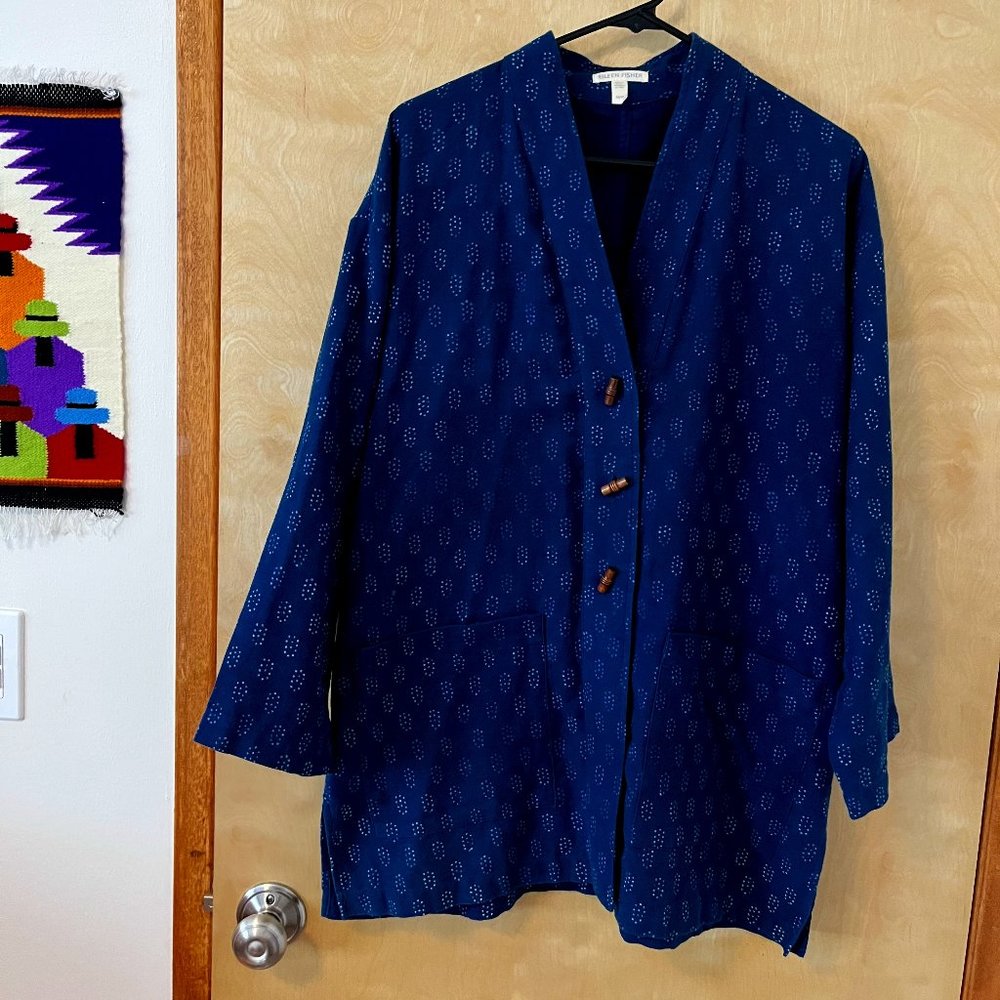Eileen Fisher Block Print Kimono Jacket
